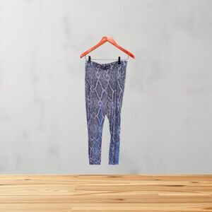 H&M Women Harem Style Navy Blue Geometric Print Size M